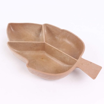 Miska ve tvaru listu rozdělená na 3 díly