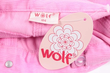 Dívčí kalhoty Wolf odstín růžové se srdíčky