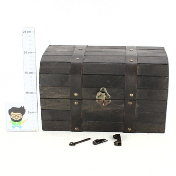 Dřevěná truhla pirátská dobový lodní kufr