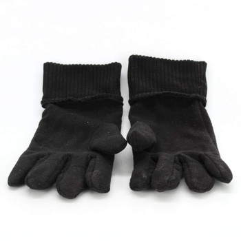 Prstové rukavice s ohrnem černé