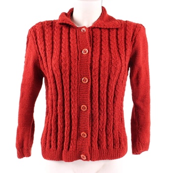 Dámský pletený svetr odstín červené