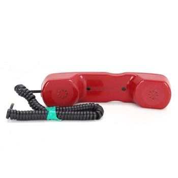 Telefonní sluchátko červené s kabelem