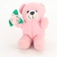 Plyšová hračka růžový medvěd s květinou