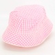 Dětský klobouk s růžovo bílou kostkou