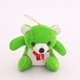 Plyšový zelený medvídek s červenou mašlí
