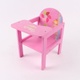 Dřevěný stoleček s židlí růžové barvy