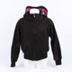 Dívčí bunda H&M černá s růžovou kapucou