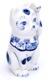 Porcelánová kočka modrobílá