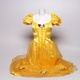 Princeznovské šaty žluté s čelenkou