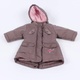Dětský kabát Next hnědý s růžovou kapucou