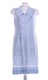 Dámské retro šaty bílé s modrými puntíky