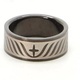 Ocelový prsten vzor kříž 18 mm