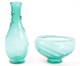 Plastová váza a miska zelené