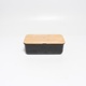 Box na chleba MACK černý s dřevěným víkem